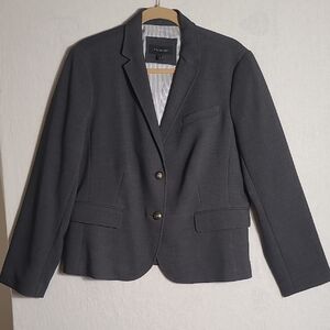 Talbots NWOT Gray 2 Button Blazer W Ornate Buttons Size 14